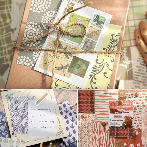 حزمة ورق قصاصات عتيقة - 500 ورقة زخرفية ملونة، لوازم قرطاسية جمالية لمستلزمات دفتر القصاصات لكتابة مجلة الرسم والسفر والحرف الفنية DIY، CB-802 in Kuwait