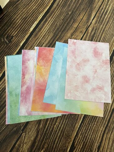 120 ورقة ورق قصاصات يدوية، ورق قصاصات ورق ملون بألوان قوس قزح، أوراق أنماط مائية لمجلة غير المرغوب فيها، مستلزمات تزيين مجلة اليوميات اليدوية in Kuwait