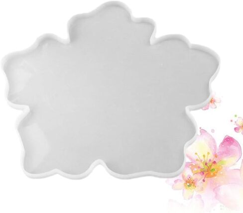 Resin Molds Round Silicone Molds Flower Coaster Resin Silicone Coaster Molds Epoxy Resin Casting Molds Mirror Epoxy Bowl Cups Mats for DIY Making Home Store (White) Clear Coasters Resin Mold in Saudi Arabia