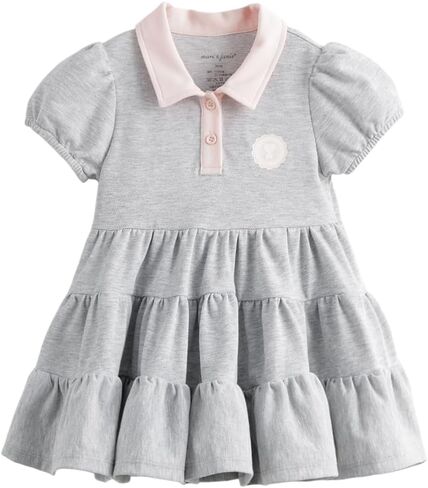 MARC&JANIE Girls' Quick Dry Short Sleeve Sports Dresses Collegiate Style Polo Neck Dress 240666 in Saudi Arabia