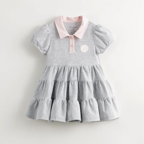 MARC&JANIE Girls' Quick Dry Short Sleeve Sports Dresses Collegiate Style Polo Neck Dress 240666 in Saudi Arabia