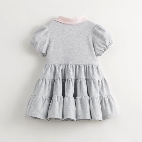 MARC&JANIE Girls' Quick Dry Short Sleeve Sports Dresses Collegiate Style Polo Neck Dress 240666 in Saudi Arabia