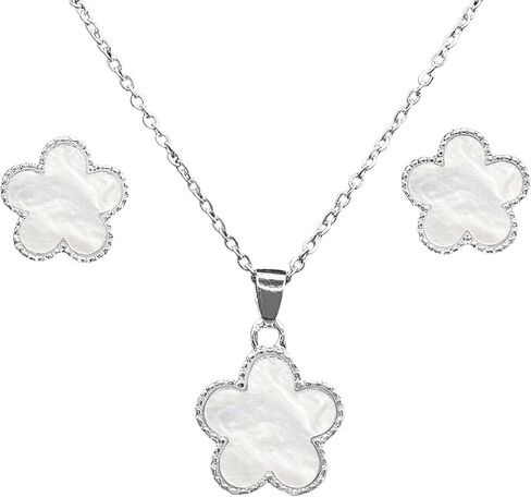 Elegant Silver Plated Flower Jewelry Sets in Gift Box | Minimalist, Stylish, Delicate, Exclusive Jewelry in Saudi Arabia