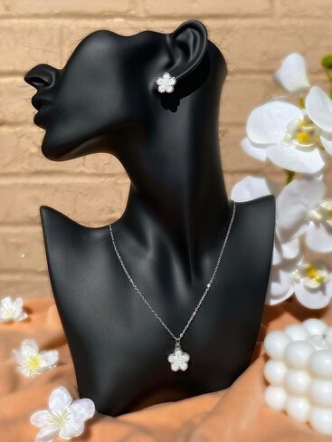 Elegant Silver Plated Flower Jewelry Sets in Gift Box | Minimalist, Stylish, Delicate, Exclusive Jewelry in Saudi Arabia
