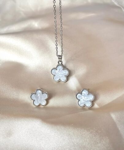 Elegant Silver Plated Flower Jewelry Sets in Gift Box | Minimalist, Stylish, Delicate, Exclusive Jewelry in Saudi Arabia
