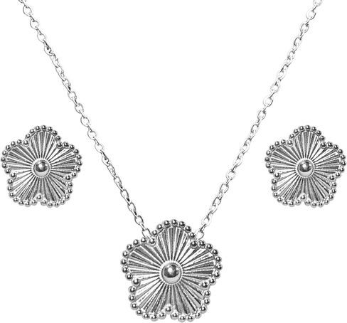 Elegant Silver Plated Flower Jewelry Sets in Gift Box | Minimalist, Stylish, Delicate, Exclusive Jewelry in Saudi Arabia