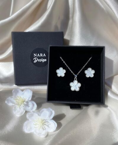 Elegant Silver Plated Flower Jewelry Sets in Gift Box | Minimalist, Stylish, Delicate, Exclusive Jewelry in Saudi Arabia