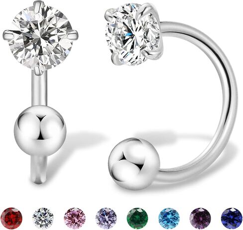 3mm Small Huggie Half Hoop Earrings for Women Men Girls Hypoallergenic Minimalist Tiny Cartilage Stud Earrings with Ball Screw Back Dainty Colored CZ Earrings Gifts(Amethyst, Gold) in Kuwait