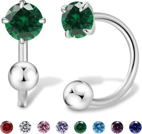 3mm Small Huggie Half Hoop Earrings for Women Men Girls Hypoallergenic Minimalist Tiny Cartilage Stud Earrings with Ball Screw Back Dainty Colored CZ Earrings Gifts(Amethyst, Gold) in Kuwait