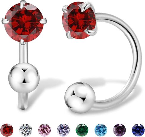 3mm Small Huggie Half Hoop Earrings for Women Men Girls Hypoallergenic Minimalist Tiny Cartilage Stud Earrings with Ball Screw Back Dainty Colored CZ Earrings Gifts(Amethyst, Gold) in Kuwait