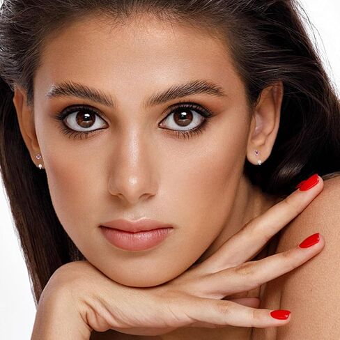 3mm Small Huggie Half Hoop Earrings for Women Men Girls Hypoallergenic Minimalist Tiny Cartilage Stud Earrings with Ball Screw Back Dainty Colored CZ Earrings Gifts(Amethyst, Gold) in Kuwait