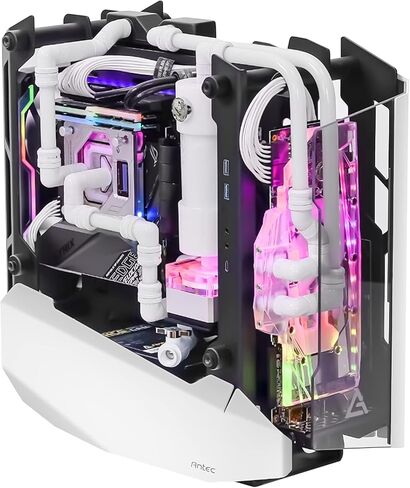 حافظة كمبيوتر Antec Striker مصنوعة من الألومنيوم والفولاذ ITX، حامل وحدة معالجة الرسومات الأمامية، دعم مروحة يصل إلى 4 × 120 مم، USB 3.1 Type-C جاهز وحامل PCI-E متضمن (Striker Mini) in Kuwait