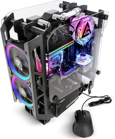 حافظة كمبيوتر Antec Striker مصنوعة من الألومنيوم والفولاذ ITX، حامل وحدة معالجة الرسومات الأمامية، دعم مروحة يصل إلى 4 × 120 مم، USB 3.1 Type-C جاهز وحامل PCI-E متضمن (Striker Mini) in Kuwait