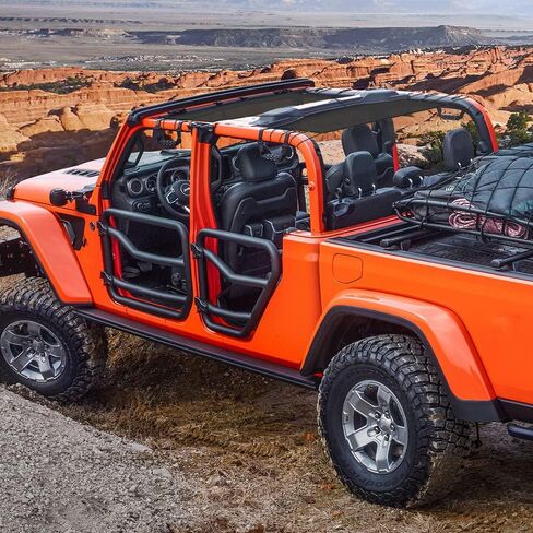 Sun Shade for Jeep Gladiator – (2018-Current), Front & Rear Mesh Sunshade for Jeep Gladiator, JT 4 Door Top Sunshade, Reduces Wind & Noise, with Storage Pouch, Jeep Gladiator Accessories in Kuwait