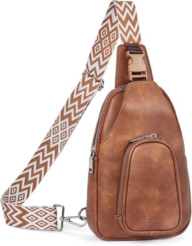CLUCI Cross Body Bag Large Sling Bag for Women Leather Sling Backpack Fanny Pack Chest Bag for Travel Hiking in Saudi Arabia