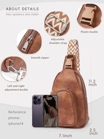 CLUCI Cross Body Bag Large Sling Bag for Women Leather Sling Backpack Fanny Pack Chest Bag for Travel Hiking in Saudi Arabia