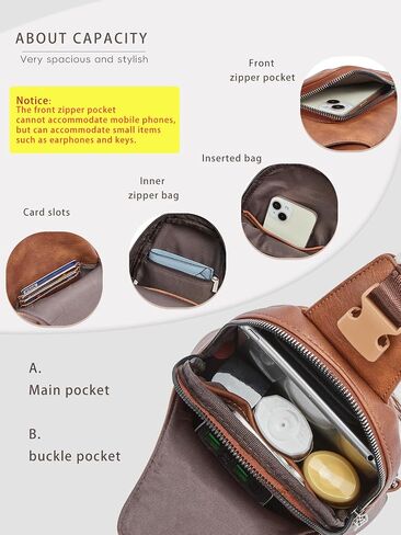 CLUCI Cross Body Bag Large Sling Bag for Women Leather Sling Backpack Fanny Pack Chest Bag for Travel Hiking in Saudi Arabia
