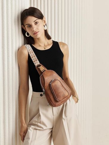 CLUCI Cross Body Bag Large Sling Bag for Women Leather Sling Backpack Fanny Pack Chest Bag for Travel Hiking in Saudi Arabia