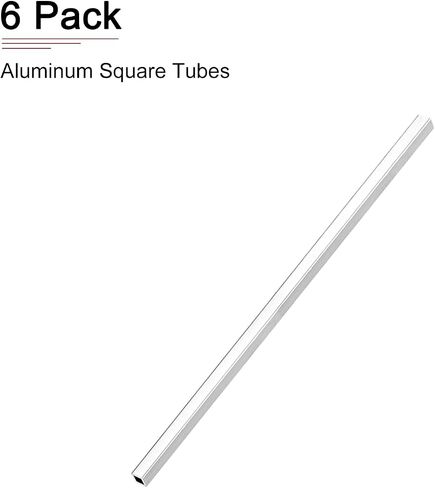 6mmx6mmx1mmx200mm (Width x Wall Thickness x Length) Square Tube - 6Pack - Good for Industrial Housing Construction - 6063 Aluminum Square Tubing in Saudi Arabia