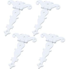 MY MIRONEY 4.45" x 2.72" Tee Hinge Zinc Alloy Antique Bronze Decorative T-Strap Hinges Door Hinges with Screws Pack of 4