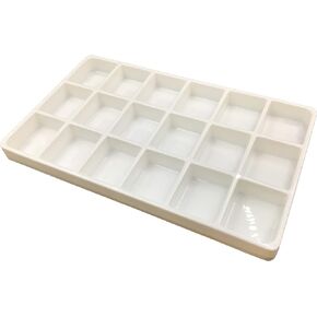 N'icePackaging 1 Qty - Heavy Duty Beach-Stone White Plastic 18 Compartment Tray - for Storage/Organization/Display/Sales/Stacking/Sorting - Various Sizes
