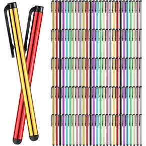200 Pack Stylus Pens for Touch Screens Capacitive Screen High Sensitivity Metal Tablet Pen Universal Fine Point Phone Devices, 10 Color