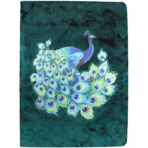 Punch Studio Emerald Peacock Crushed Velvet Journal (46605),Multicolor,6 1/4" x 8 3/8"