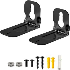 Wall Mount Bracket for Samsung Soundbar HW-B550 B450 Q990B Q800B S60A N950 MS750 MS751 HW-MS650 HWMS650, 2 Pieces Black Sound Bar Wall Bracket with Wall Mounting Hardware Kit and User Instruction