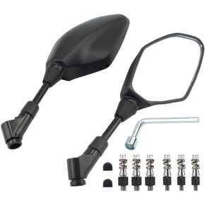 مرآة الرؤية الخلفية المحدبة للدراجة النارية مع مسامير عكسية قياسية 8 مم 10 مم متوافقة مع YZF-R1 YZF-R3 YZF-R25 YZF-R6 Grom CBR125R 150R 250R 300R 250RR 400 in Kuwait