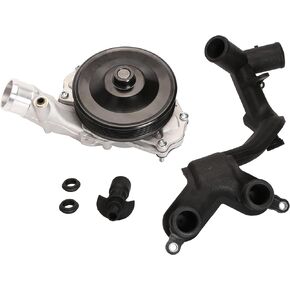 Water Pump + Engine Oil Cooler Inlet Connector + Water Pump Outlet Thermostat Crossover Pipe Tube, Compatible with Land Rover LR4/Range Rover/Range Rover Sport 2010-2013 (for 5.0L V8 Only)