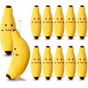 Hiboom 12 Pcs Banana Plush Pillow Stuffed 7.87 Inch, Plush Toys Banana Pillow, Cute Fruit Toy, Soft and Cute Sleeping Doll, Suitable for a Neap Pillow and a Lovely Present for Boy Girl