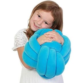 Playlearn 10" Blue Cuddle Ball Sensory Pillow – Plush Toy Hugging Pillow – Calming Stress Relief Toy for Kids