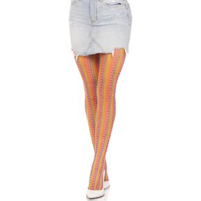 Leg Avenue Rainbow crochet net tights, O/S, MULTICOLOR