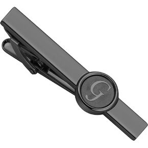 AMITER Initial Tie Clip for Men, 2 inch Mens Necktie Bar for Regular Ties - Black