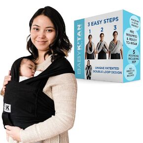 Original Baby K'tan Baby Carrier: #1 Easy Pre-Wrapped, Soft, Slip-On, No Rings, No Buckles | 5 in 1 Baby Sling Gift | The Best Hands Free Infant Wrap For Newborn to Toddler up to 35lb (See Size Chart)