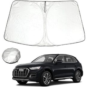 Foldable Windshield Sun Shade fit for Audi Q5 SQ5 2024 2023 2022 2021 2020 2019 2018, Front Window Sunshade Sun Visor Cover Blocks UV Rays Keep Your Car Cooler