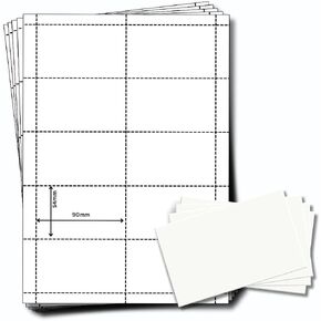 Name Badges ID Insert Cards Refills (250 Pack) 90x54mm or 9cm x 5.4cm - White A4 150 GSM - 25 Sheets 250 Perforated Printable Cards for Conference Name Badge Holders