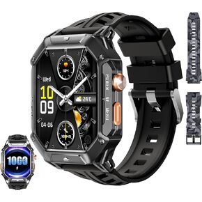 OUKITEL BT80 Smart Watch for Men,100 Days Long Battery Life, 2.13" AMOLED HD Display,AI Voice Assistant, Rugged Military Smart Watch with Bluetooth Calls/Heart Rate Monitor for Android iOS (Black) in Kuwait