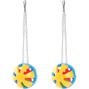 balacoo 2Pcs Bird Hanging Ball Chewing Treat Toy Cage Play Toy for Parrot Parakeet Cockatiel Conure