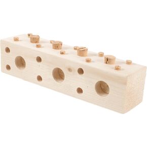 Beaupretty Parrot Chewing Toy Toys Bird Biting Toy Bird Toy Bird Chewing Toy Parrot Chewing Blocks Bird Playing Toy Cockatoos Toy Bite Toy Log Wooden Platform Safe Wood for Parrots to Chew