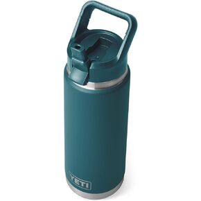 زجاجة YETI Rambler سعة 26 أونصة، معزولة بالفراغ، من الفولاذ المقاوم للصدأ مع غطاء من القش مطابق للون، وردي استوائي