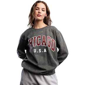 Urban Nation Women's Crew Neck Sweatshirt-Cozy Cotton/Poly Blend Pullover for Casual Fall Fashion