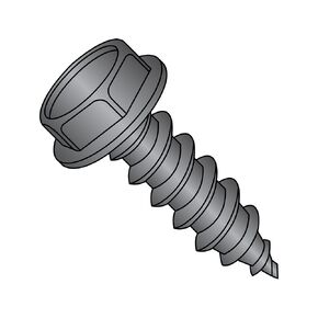 Small Parts 0812AWB Steel Sheet Metal Screw, Black Oxide Finish, Hex Washer Head, Hex Drive, Type A, #8-15 Thread Size, 3/4" Length (Pack of 100)