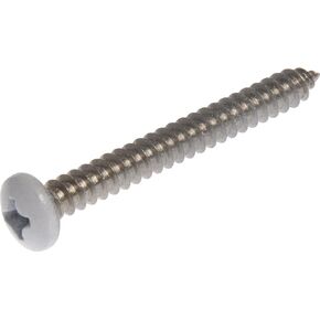 The Hillman Group 44449 White Pan Head Phillips Sheet Metal Screw, 10-Inch x 2-Inch, Stainless Steel, 15-Pack
