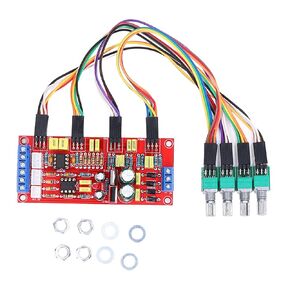 NE5532 Preamplifier, PCB Volume Control Board Power Amplifier Module with Treble Midrange Bass Tones Controls DC 12V Output