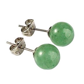 Jade Earrings for Women Jade Stud Earrings Jade Earrings for Men 6mm Sphere Deeper Green Jade Studs Graduation Gift Birthday Anniversary Holidays(A Pair of Studs, Deeper Green, 6mm Sphere)