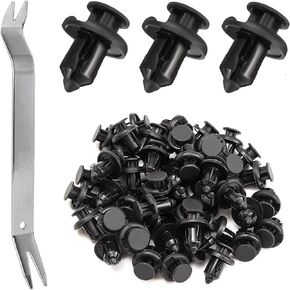 100PCS Car Front Bumper Retainer Clips, Auto Push Pin Rivet Clips with Removal Tool, 91503-SZ3-003 Fender Liner Fastener Compatible with Accord Civic CR-V, Car Accessories