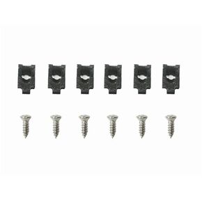 1969 Headlight Bezel Hardware Set, Standard, 6 Screws and 6 J-Clips