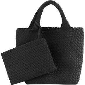 Women Tote Bag Large Neoprene Tote Bag Fashion Woven Bag Neoprene Tote Handbag Roomy Shoulder Bags for Beach, Gym