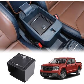 Center Console Safe Storage Box Compatible with Ford Maverick 2022-2024, Armrest Box Password Lock Safe Box, Console Lock Box Security Storage Console Safe Accessories